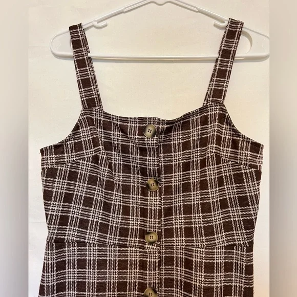 Altar’d State Brown Plaid Mini Dress‎ Size Large - Picture 2 of 8